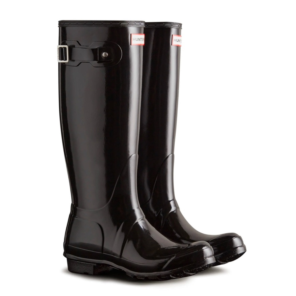 Women’s Tall Gloss Hunter Boots w/ White Sock Liner